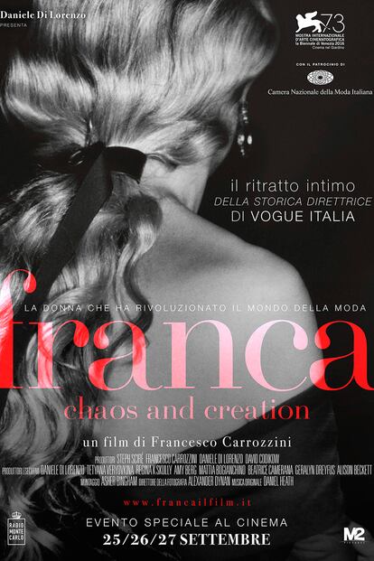 Franca: chaos and creation (NETFLIX). La imperdible e íntima visión de Francesco Carrozzini sobre su madre: la directora de Vogue Italia durante 28 años, Franca Sozzani. Fallecida en 2016, el documental se ha convertido en una especia de testamento audiovisual que repasa el impacto de su trabajo tanto en la industria como en la cultura popular.