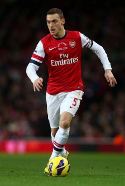 Vermaelen, durante un partido con el Arsenal