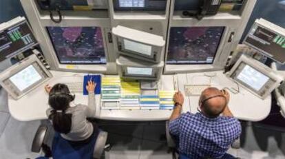 Controladores aéreos de Enaire.