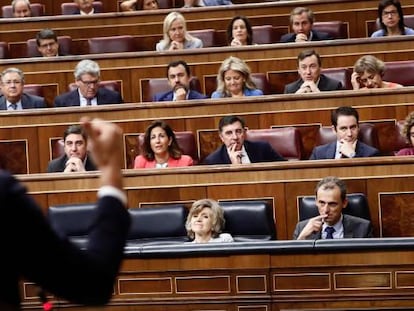 Pedro Sánchez interviene en el Congreso de los Diputados.