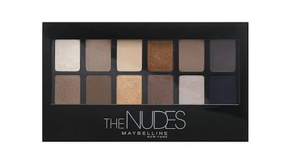 Paleta de sombras The Nudes de Maybelline New York para ojos ahumados (12 tonos distintos), 5 sombras mate y 5 brillantes