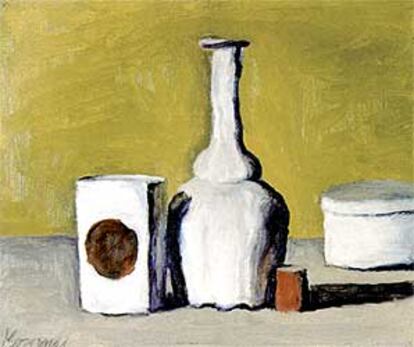 &#39;Natura morta&#39; (1958), óleo de Giorgio Morandi expuesto en Madrid.