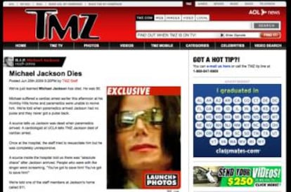 TMZ fue el primer medio en publicar la muerte de Michael Jackson.