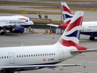 Aviones de British Airways en el aeropuerto de Heathrow.