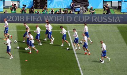 La selección rusa entrena en Moscú.