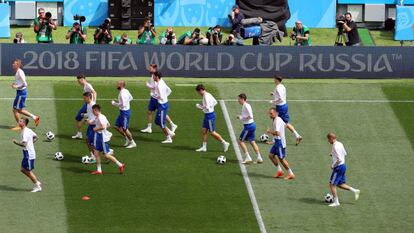 La selección rusa entrena en Moscú.