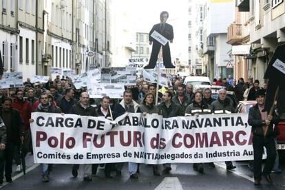 Protesta de los trabajadores de Navantia en Ferrol