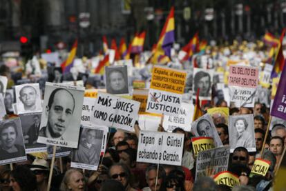 La manifestación de Madrid a su paso por la calle de Alcalá