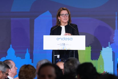 Teresa Ribera, ministra de Transición Ecológica y Reto Demográfico, este miércoles en el Spain Investors Day.