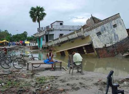Casas arrasadas por las inundaciones monzónicas en la localidad de Bashi.