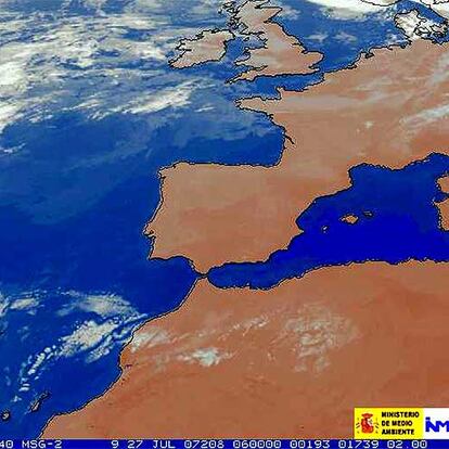 Imagen de la península tomada por el satélite Meteosat.