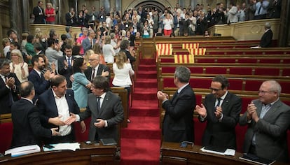 El Parlament, després d'aprovar la llei del referèndum.