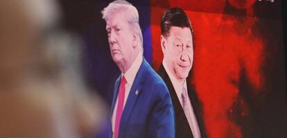 Imagen del presidente de EE UU Donald Trump y del mandatario chino Xi Jinping.