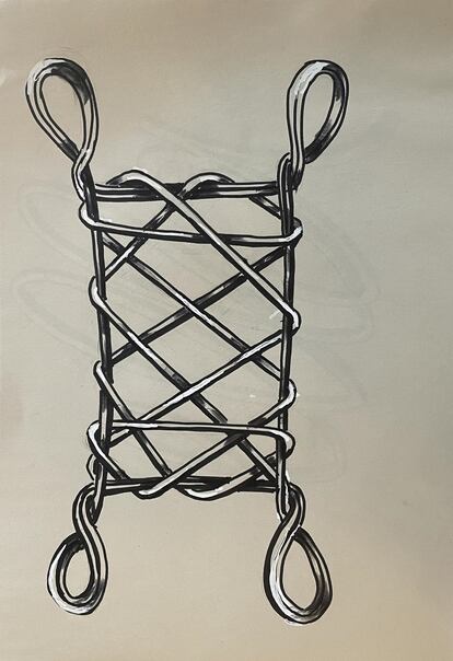 'Nudos', 2013, de Eva Lootz. Obra incluida en la exposición 'Entrelazar, arrugar y seguir el hilo', en Kutxa Fundazioa, San Sebastián.