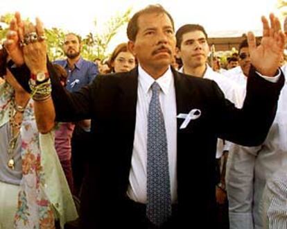 Daniel Ortega, durante una misa en la catedral de Managua, el pasado jueves.