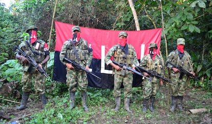 Miembros del Frente de Guerra Occidental del ELN, hace dos semanas. 