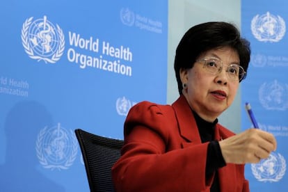 Margaret Chan, directora general de l'OMS, en una conferència de premsa.