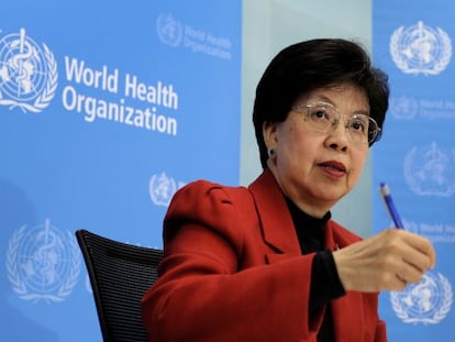 Margaret Chan, directora general de la OMS, en una conferencia de prensa.