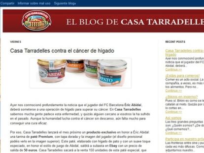 El falso blog de Casa Tarradellas.