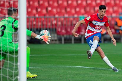 Carlos Fernndez hace el gol del triunfo del Granada.