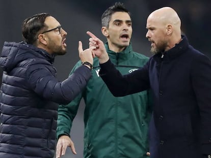 Bordalás y Ten Hag, encarados en Ámsterdam.