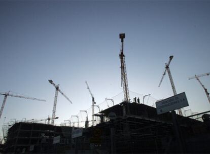 Obras en una promoción de Alboraya (Valencia).