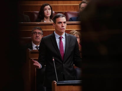 El presidente del Gobierno, Pedro Sánchez, el miércoles en el Congreso.