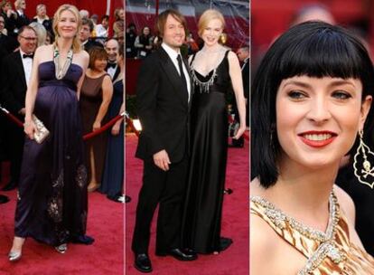A la izquierda, Cate Blanchett; en el centro Nicole Kidman y Keith Urban; al aderecha Diablo Cody.