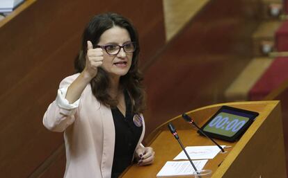 La vicepresidenta y consejera M&oacute;nica Oltra en las Cortes a finales de mayo. 