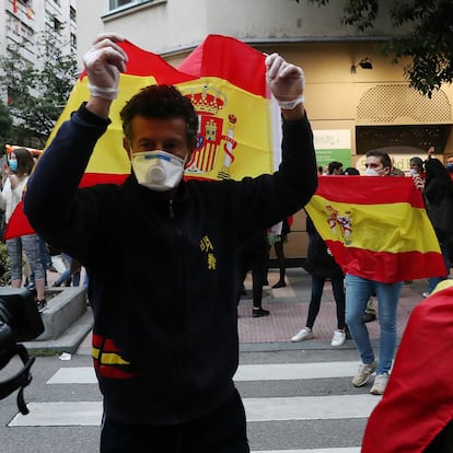 Las protestas contra el Gobierno en el barrio de Salamanca en Madrid el pasado 14 de mayo.