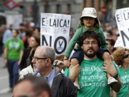 Manifestaci&oacute;n por contra los recortes de la ense&ntilde;anza p&uacute;blica en Madrid. 