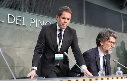 Gerardo Cuerva, este martes momentos antes de dar comienzo la asamblea en Madrid.