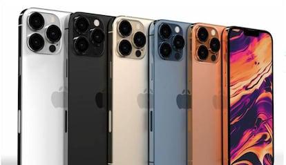 Diseño de concepto de los iPhone de 2021.