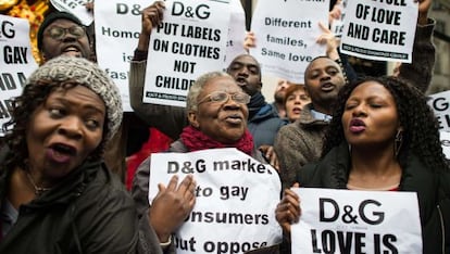 Protestas en Londres contra Dolce&Gabbana.