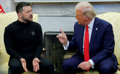 Ukrainian President Volodymir Zelenskiy and U.S. President Donald Trump on Friday in the Oval Office.