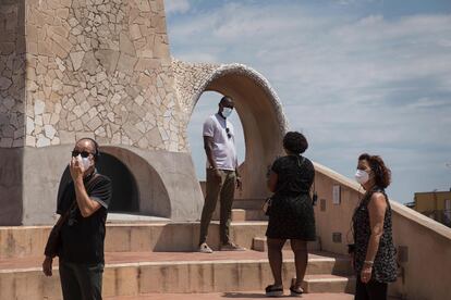 Visitantes en la Pedrera, este miércoles.