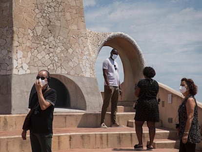 Visitantes en la Pedrera, este miércoles.