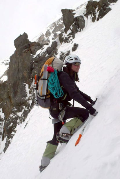 Gerlinde Kaltenbrunner, en el K2.