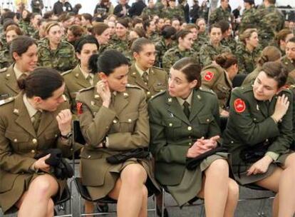 Un grupo de mujeres militares, durante la presentación del Observatorio de la Mujer en las Fuerzas Armadas.