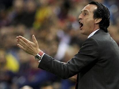 Emery, en la final de Copa ante el Barcelona. 