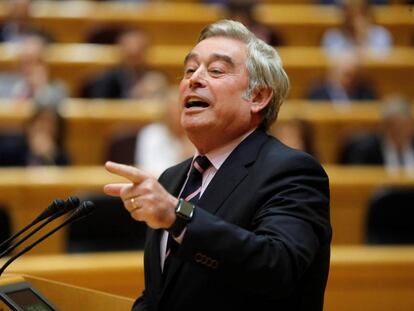 El portavoz del PP en el Senado, José Manuel Barreiro, durante una intervención en el pleno.