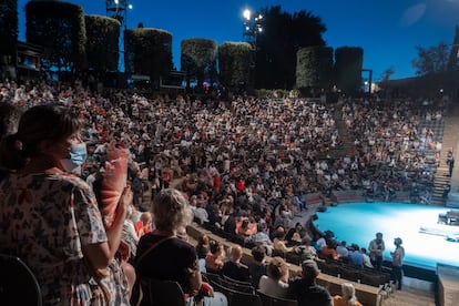 Vista general del teatro griego que da nombre al festival de verano de Barcelona, en Montjuïc, este domingo, durante la inauguración.