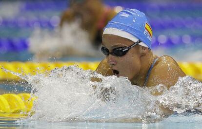 Mireia Belmonte, en las series del 400 estilos esta mañana. 