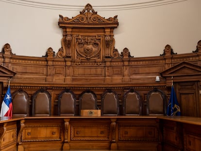 Sala de la Corte Suprema en el Palacio de Tribunales de Justicia en Santiago, Chile