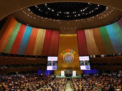 United Nations Secretary-General António Guterres delivers a statement at U.N. headquarters in New York City, on September 18, 2023.