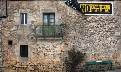 Pancarta contra el fracking en la provincia de Burgos.  