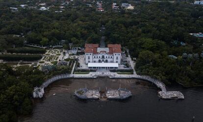 Una vista aérea de Vizcaya Gardens.