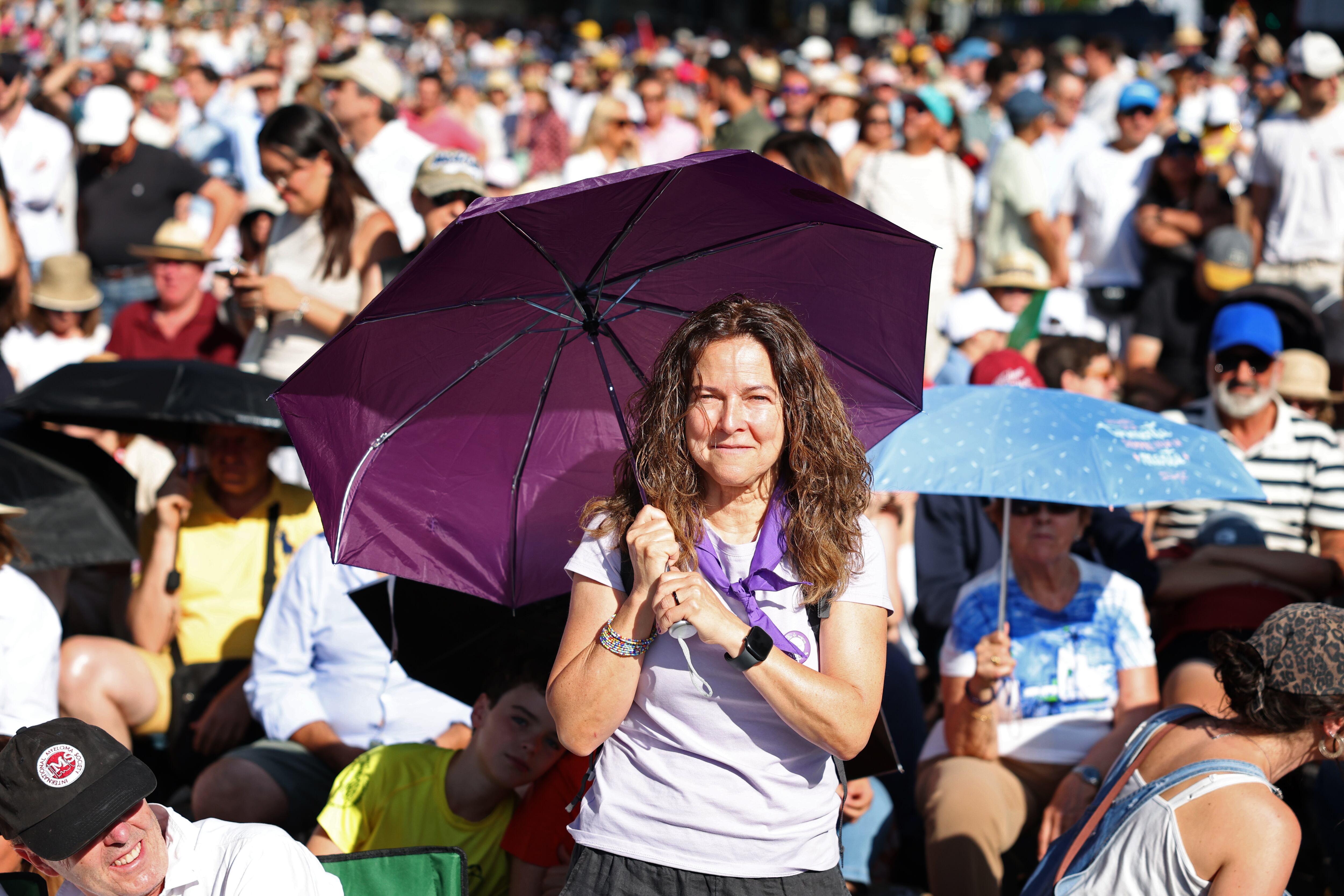 Teresa Casillas, portavoz de Revuelta de las Mujeres en la Iglesia, este domingo en Madrid. 
