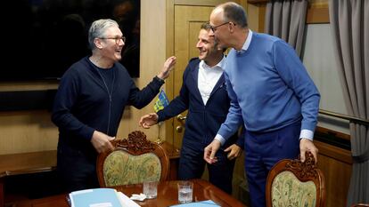 Starmer, Macron y Merz, el viernes.