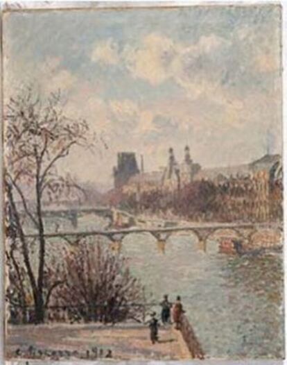&#039;La Seine vue du Pont-Neuf, au fond le Louvre&#039;, de Pissarro. 